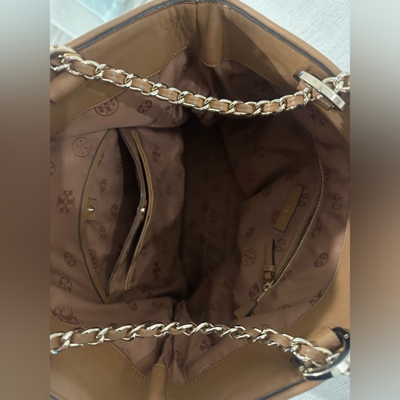 Tory Burch Multicolor Stripe Raffia and
Leather Marion Tote - Picture 8 of 8